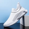 thumbnail image 3 of Zapatos de hombre de verano con tejido volador, transpirables, modernos, deportivos, de gran tamaño, informales, calcetines sencillos, 3 of 6