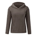 thumbnail image 2 of Tiqkatyck Long Sleeve Shirts for Women, Women's Long Sleeve Fleece Sweatshirt Warm Bear Shape Fuzzy Hoodie Pullover Womens Tops Grey S, 2 of 9