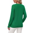thumbnail image 4 of Asklazy Women's Fall Soft Crewneck Long Sleeve Hollow Cable Knit Pullover Sweaters,Green（S-3XL), 4 of 11