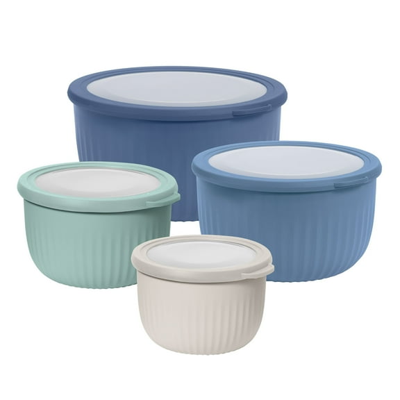 Prep & Serve Bowls, Set of 4 w/ Lids (0.7, 1.4, 2.6, 4 qt)