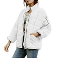 thumbnail image 2 of SwiftWear Women's Causal Lightweight Quilted Puffer Jackets Oversized Warm Zip Up Coat with Pockets​, White, 2 of 6
