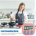 thumbnail image 4 of Temporizador de cocina magnético con pantalla LCD grande, temporizadores para cocinar, estudiar, alarma fuerte y temporizador de cuenta regresiva, 4 of 5