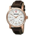 thumbnail image 1 of Wenger Men's 01.1041.109 Urban Classic White Dial Rose Gold Steel Brown Leather Strap Watch, 1 of 2