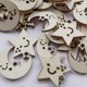 thumbnail image 2 of 50 PCS Arts Crafts Kids Moon Shaped Wood Star Shaped Wood Tiny Wooden Piece Wooden Star, 2 of 4
