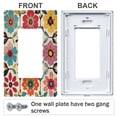 thumbnail image 3 of Yayeee Rocker Switch Wall Plate 3-Gang 6.5"x4.6" Home Decorative Outlet Cover, Colorful Flowers, 3 of 6