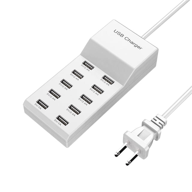 Birdeem Usb Charger 10-Ports Usb Charging Station for Multiple Devices Usb Wall Charger Power Hub Plug Charging Dock Block for Smart Phone and More