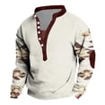 thumbnail image 5 of YueHuiYing Men's Casual Retro Print Long Sleeve Button Up T Shirt Lightweight Breathable Soft Top For Everyday Wear And Stylish Casual Outings, 5 of 5