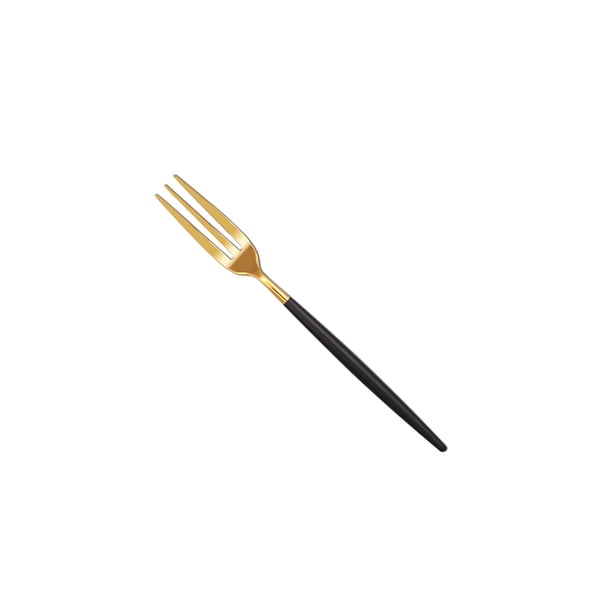 Wosthever Tenedor de fruta, pastel de aperitivos, superficie de espejo de caramelo, vajilla, utensilios de cocina, palillos de sólidos, cubiertos, Mostrada Oro negro Wosthever HA079213-04