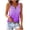 Purple, variant on Women's V Neck Sleeveless Tank Tops Heart Print Casual Tops for Summer Daily Wear