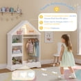 thumbnail image 3 of Curipeer Kids Dress Up Storage with Touch-Activated Light,Wood Armoire Wardrobe Closet with Mirror for Bedroom Playroom,White, 3 of 7