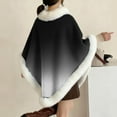 thumbnail image 4 of APEXFWDT Womens Poncho Cape Coat Fuzzy Pullover Shawls Wraps Capes Fleece Shawl Poncho Cape for Fall Winter, 4 of 6