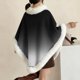 thumbnail image 3 of Chales de mujer con cuello grueso estampado, ropa cálida para el hogar, chal sin mangas con pelusa, tops de poliéster para mujer, 3 of 5