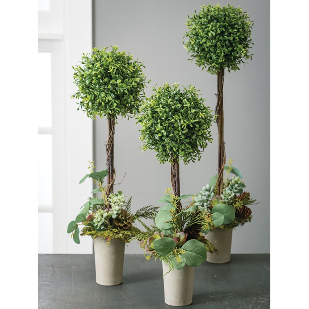 Sullivans Artificial Boxwood Topiary Trees Set of 3