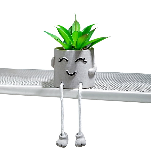Bearachild Plantas artificiales para interiores en macetas: planta suculenta de PVC realista con guijarros para un atractivo natural. Decoración del hogar Estilo de entrecerrar los ojos