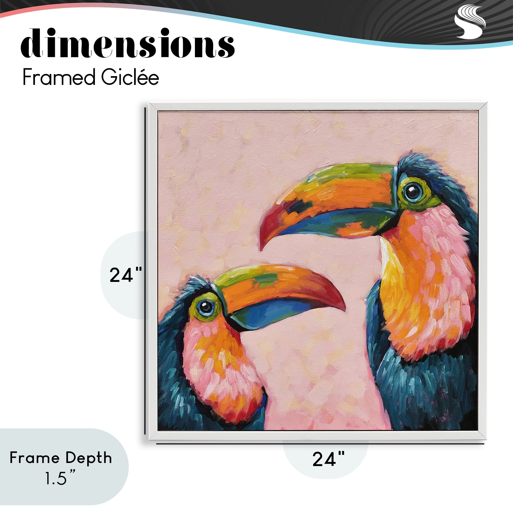 Stupell Industries Tropical Toucan Paradise White Framed Giclee Art, design by Lucia Stewart