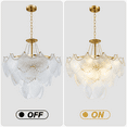 thumbnail image 6 of FINE MAKER 23.6" Crystal Shell Chandelier Seashell Pendant Light Ceiling Light Fixture for Kitchen Island, Dinning Bedroom,Living room, 6 of 17
