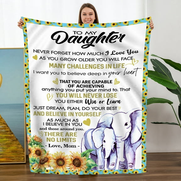 Daughter Gift from Mom -Blanket for Daughter Birthday, Christmas, Special Occasions Gift, Flannel Throw Blanket Gifts for Daughter