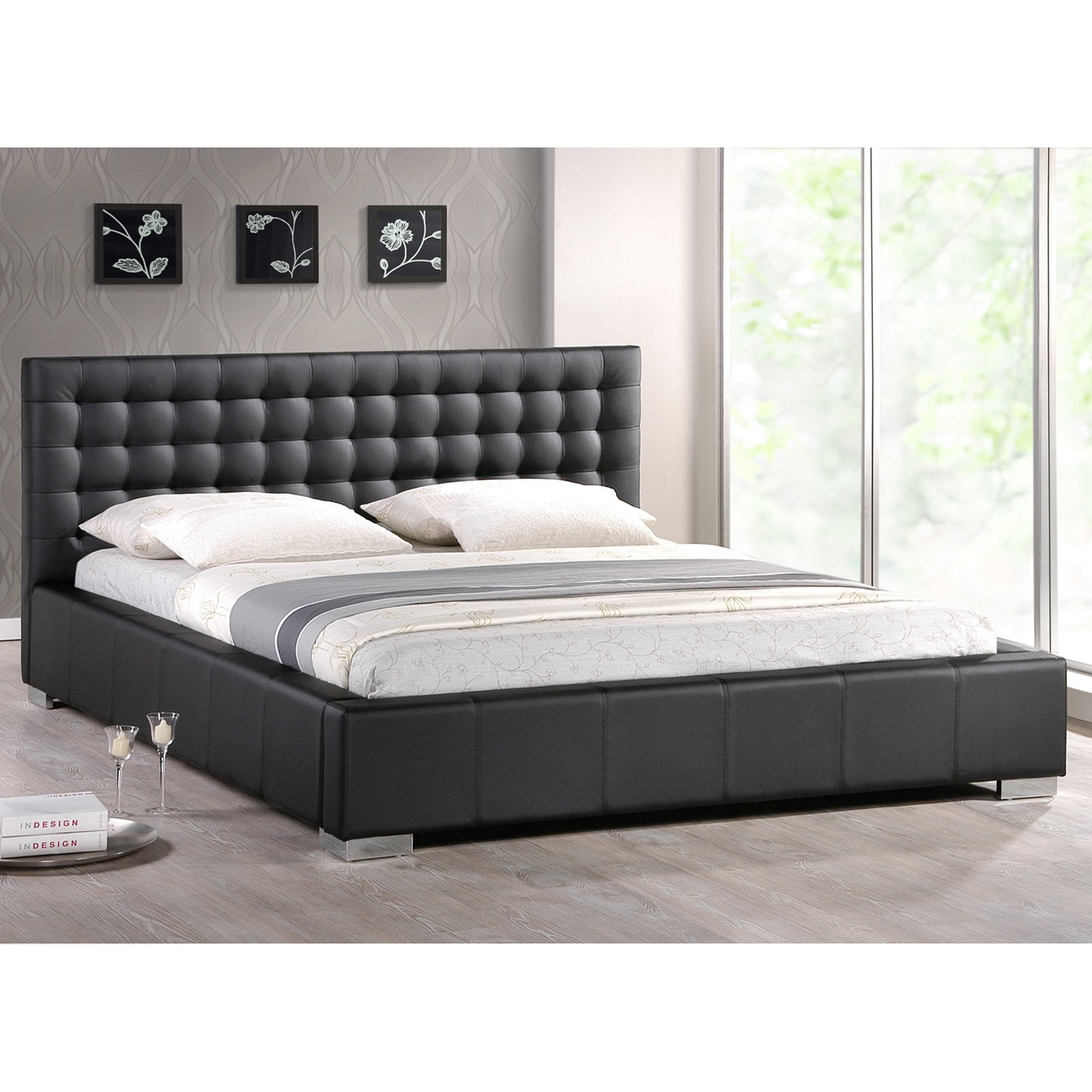 Bowery Hill Tufted Queen Platform Bed, Baxton Studio Bianca Queen Platform Bed With Tufted Headboard In White