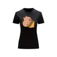 thumbnail image 2 of Playera Blusa De Capybara Comiendo Sandwich Ropa Divertida Para Mujer Capibara Color Negro Talla Grande Marca Emil SaEs, 2 of 4