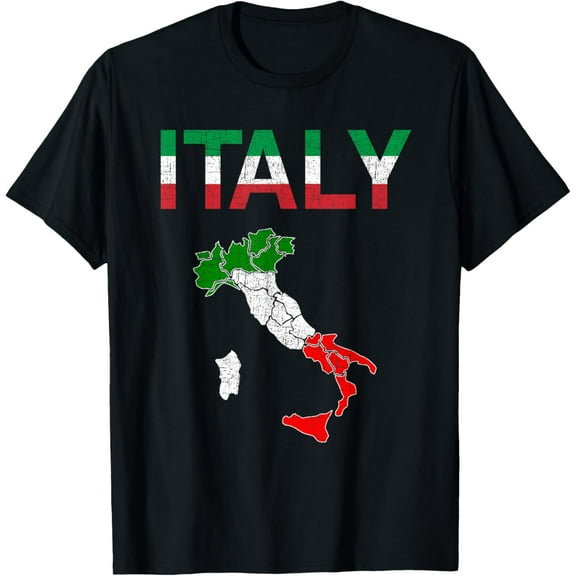 Italy Flag Vintage Italian Italia T-ShirtMen and women, Black T-shirt, size: Extra large