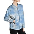 thumbnail image 6 of Vinsonshop Women Bomber Jacket Outerwear for Women Spring Jackets Womens Jackets Casual Business Casual Jackets for Women Zip Up Jackets for Women Full Zip Jacket Blue L, 6 of 7