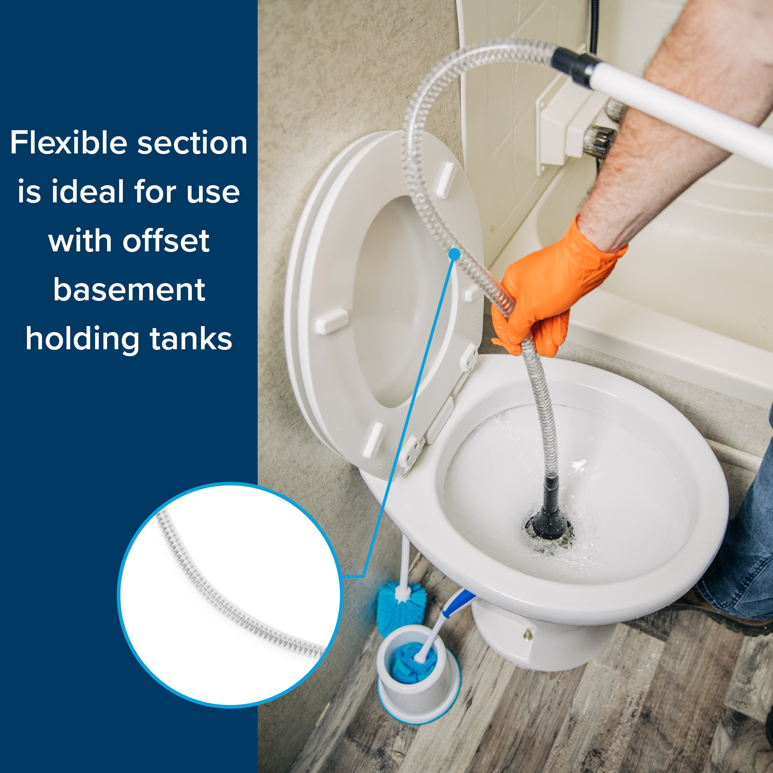 Camco Flexible RV Holding Tank Cleaning Swivel Stik Rinser - 34-inch Reach - Multiple (40074)