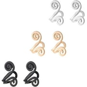 ZIEDIOP 3Pairs Acupressure Sl-imming Earrings Acupressure Earrings Non Piercing Acupressure Earrings for Ear Cuff Clip for Women Men (3pairs ear cuff)