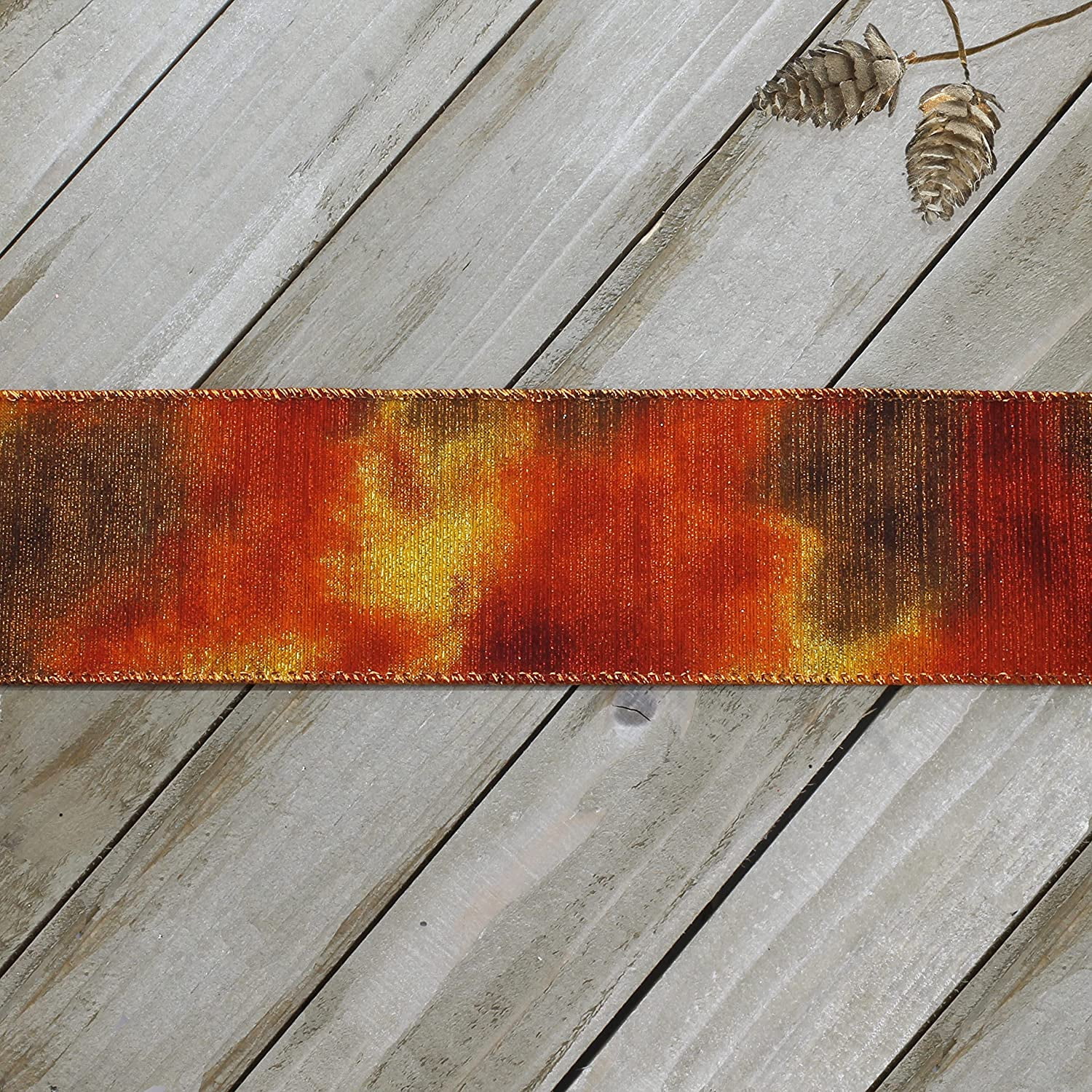 Ribbon Traditions 2 1/2" Wired Ribbon Fall Ombre Shimmer 25 Yards