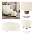 thumbnail image 4 of Decorative Round Ottoman with Ball Feet for Living Room - Home Decor Accent for Office, Entryway, and Foot Rest Stool - Vanity Chair for Bedroom or Reading Nook Decor - 17", Ivory & Tan, 4 of 11