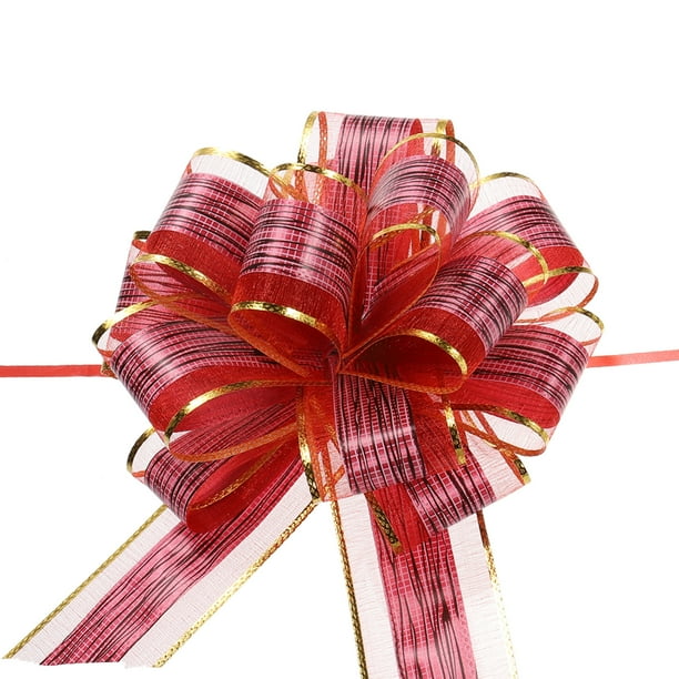 10uds 7 Pulgadas Grande Tirar Lazo Unique Bargains Cinta Organza Borgoña para Boda Cestas Regalos Navidad Fiesta