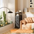 thumbnail image 6 of PERUYQ Narrow Dresser for Bedroom, Slim Dresser Storage Tower, Chest of 4 Fabric Drawers with Wood Shelf, Bathroom Organizers and Storage for Small Spaces, Laundry, Closet, White, 6 of 14