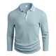 thumbnail image 5 of pstuiky Camisas de manga larga de invierno para hombre, Camiseta de manga larga con solapa y botones de color liso para hombre Tops de hombre m, 5 of 7