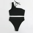 thumbnail image 6 of Sngxgn Bikini Set for Women Bathing Suit High Waisted V Neck Two Pieces Swimsuit(Black,M), 6 of 7