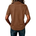 thumbnail image 6 of JULMCOMO Polo Shirts for Women 3/4 Sleeve Collared Loose Fit Button Trendy Polo Shirts Soft Summer Vacation Tees Coffee S, 6 of 6