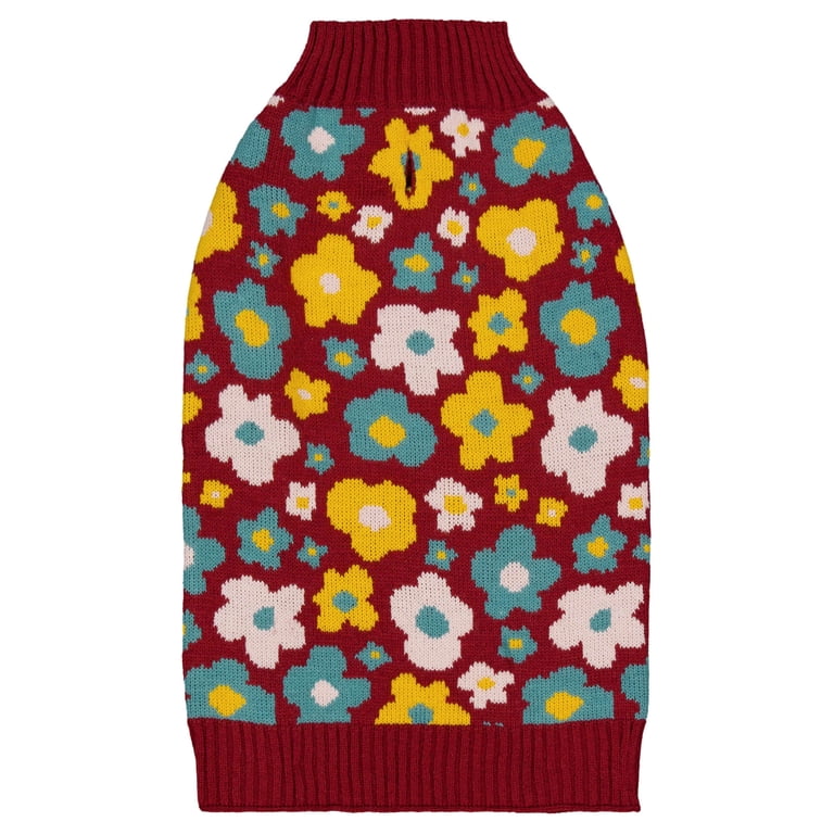 Vibrant Life Fall Flowers Sweater for Dogs & Cats, XS photo 3