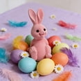 thumbnail image 5 of Elainilye Flocked Easter Bunny Plush Finish Tabletop Decor for Spring Home Office Mantle Easter Party Celebration Ornament, 5 of 6