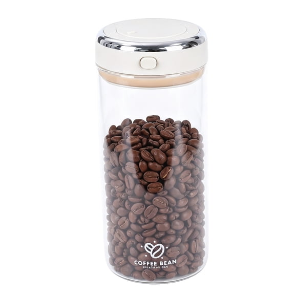 Pethiy Airtight Glass Coffee Storage Canister with One-Way Degassing Valve, Food-Grade Jar for Coffee Beans, Tea, Nuts & Dry Goods