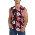 thumbnail image 2 of Goofa Rose Flowers Printed Men's Sleeveless T-Shirt - Athletic Gym Workout Tank Top for Men - Moisture-Wicking, UPF 30+ Quick-Dry Muscle Tee-3X-Large, 2 of 8
