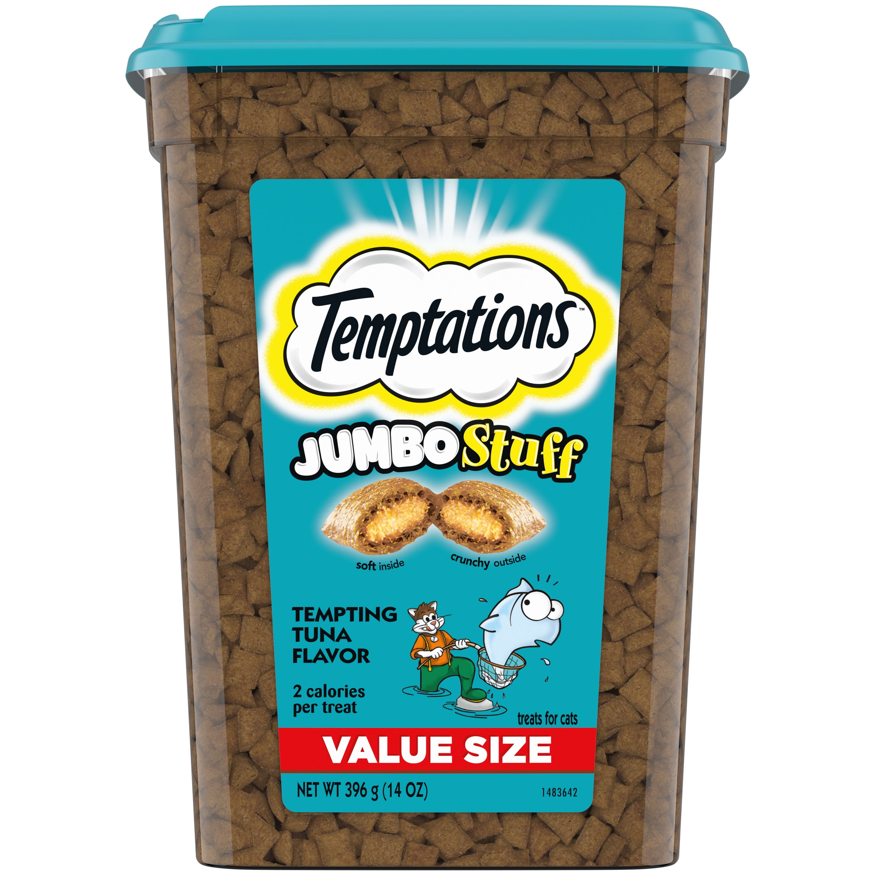 TEMPTATIONS JUMBO Stuff Cat Treats, Tempting Tuna Flavor, 14 oz. Tub