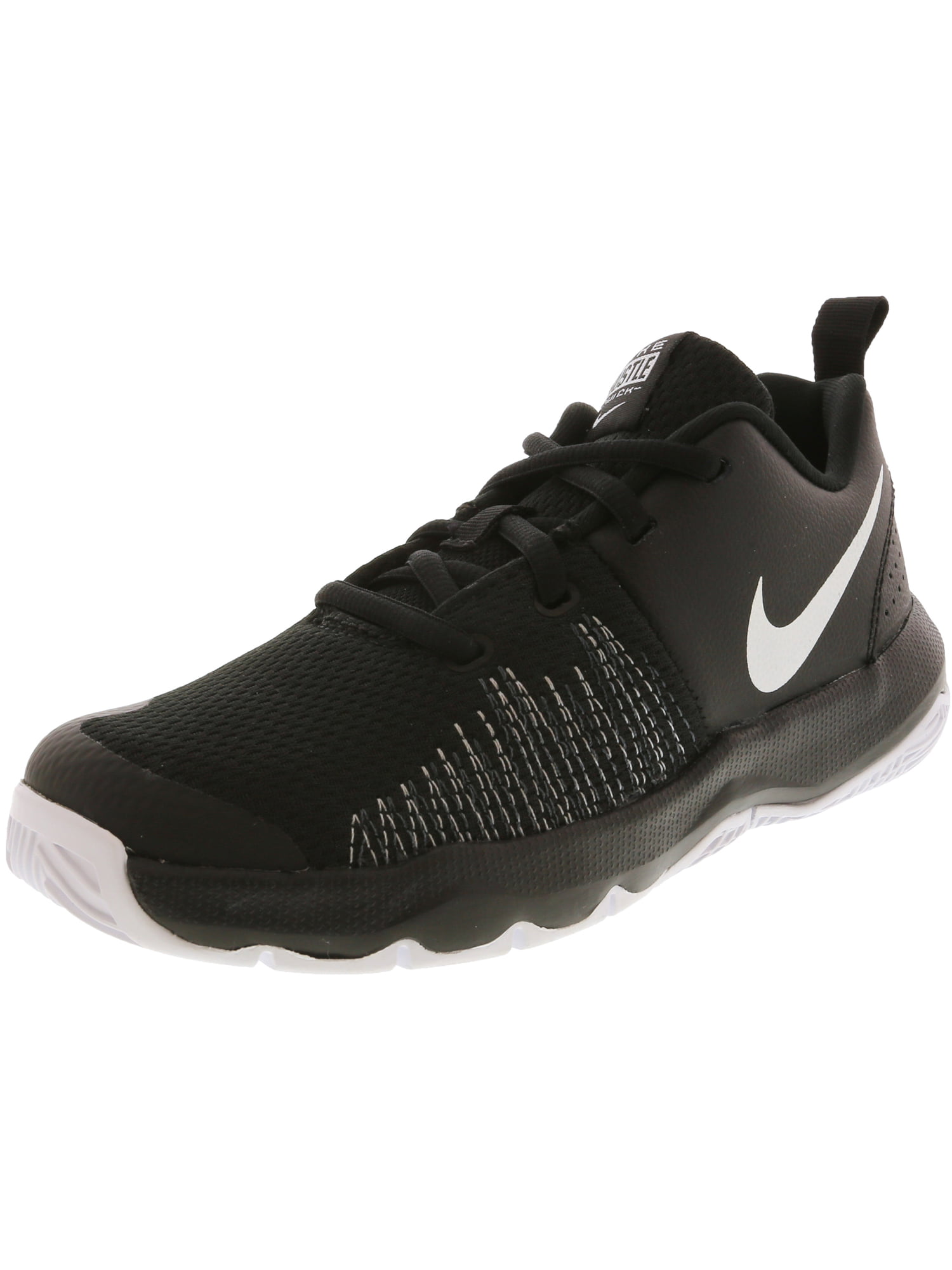 Nike - Nike Team Hustle Quick Black / White Leather Basketball Shoe ...