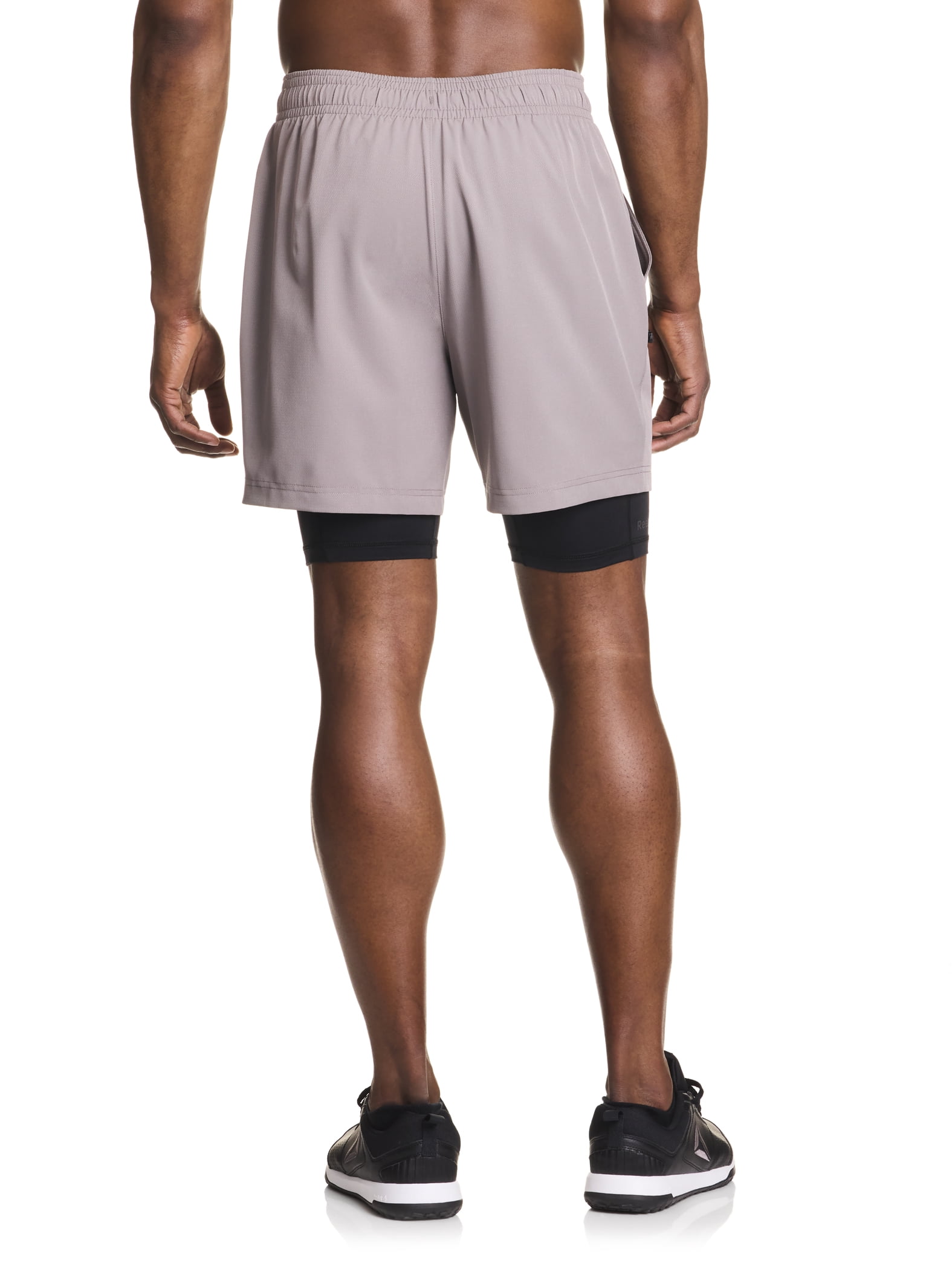 Reebok Men's and Big Men's Power Up 2-in-1 Woven Shorts (6" Inner, 9" Outer Inseam), Sizes XS-3XL