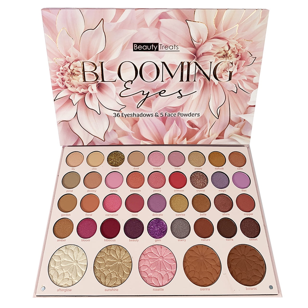 Beauty Treats Blooming Eyeshadow Palette 36 Eyeshadows 5 Face Powders Beauty Talk La Walmart Com