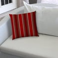 thumbnail image 5 of 20" X 20" Red Green And White Zippered Polyester Striped Throw Pillow Cover, 5 of 8