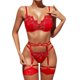 thumbnail image 1 of Gibobby Lencería mujer erótica Lencería de dos piezas para mujer, sexy con encaje floral, escote en V profundo, brasier inalámbrico y tanga exótico(Rojo, CH), 1 of 5