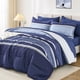 thumbnail image 2 of Juego de edredón WONGS BEDDING, tamaño queen, 7 piezas, azul marino, 2 of 9