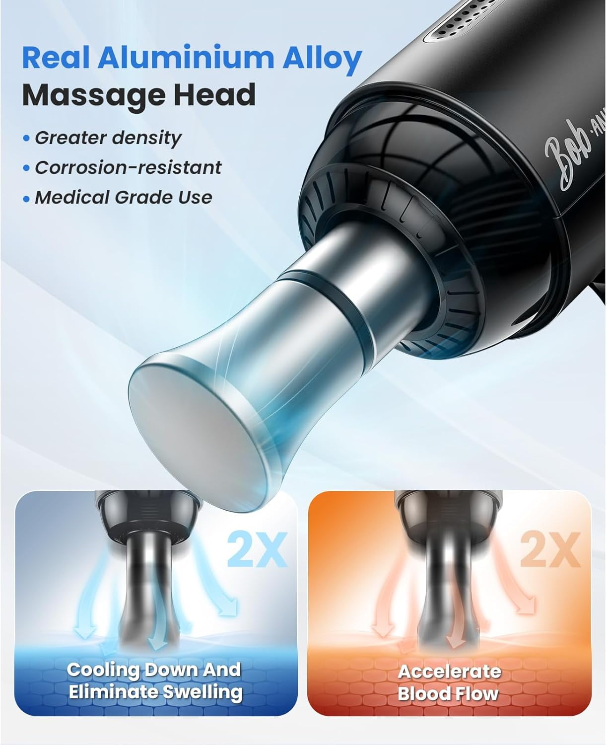 BOB AND BRAD T2 Max Massage Gun with Metal Head,Professional Muscle Massage Gun Portable