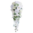 thumbnail image 2 of Ramo de Novia con Flores Artificiales Arreglo Floral Decorativo de Cascada Ramo de Boda con Cintas de Seda y Adecuado para, 2 of 9