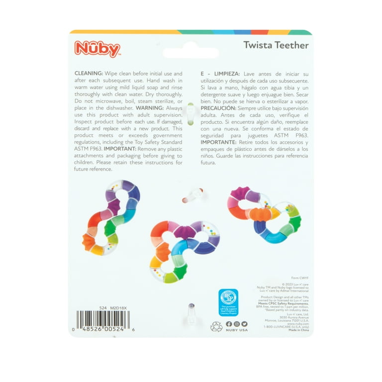 Nuby Teether Toy for Babies and Infants with Bright Colors and