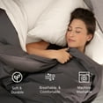 thumbnail image 3 of Purple PerfectStay Duvet Cover Easy to Assemble Slate Grey Full/Queen Three Piece 100% Cotton, 3 of 6