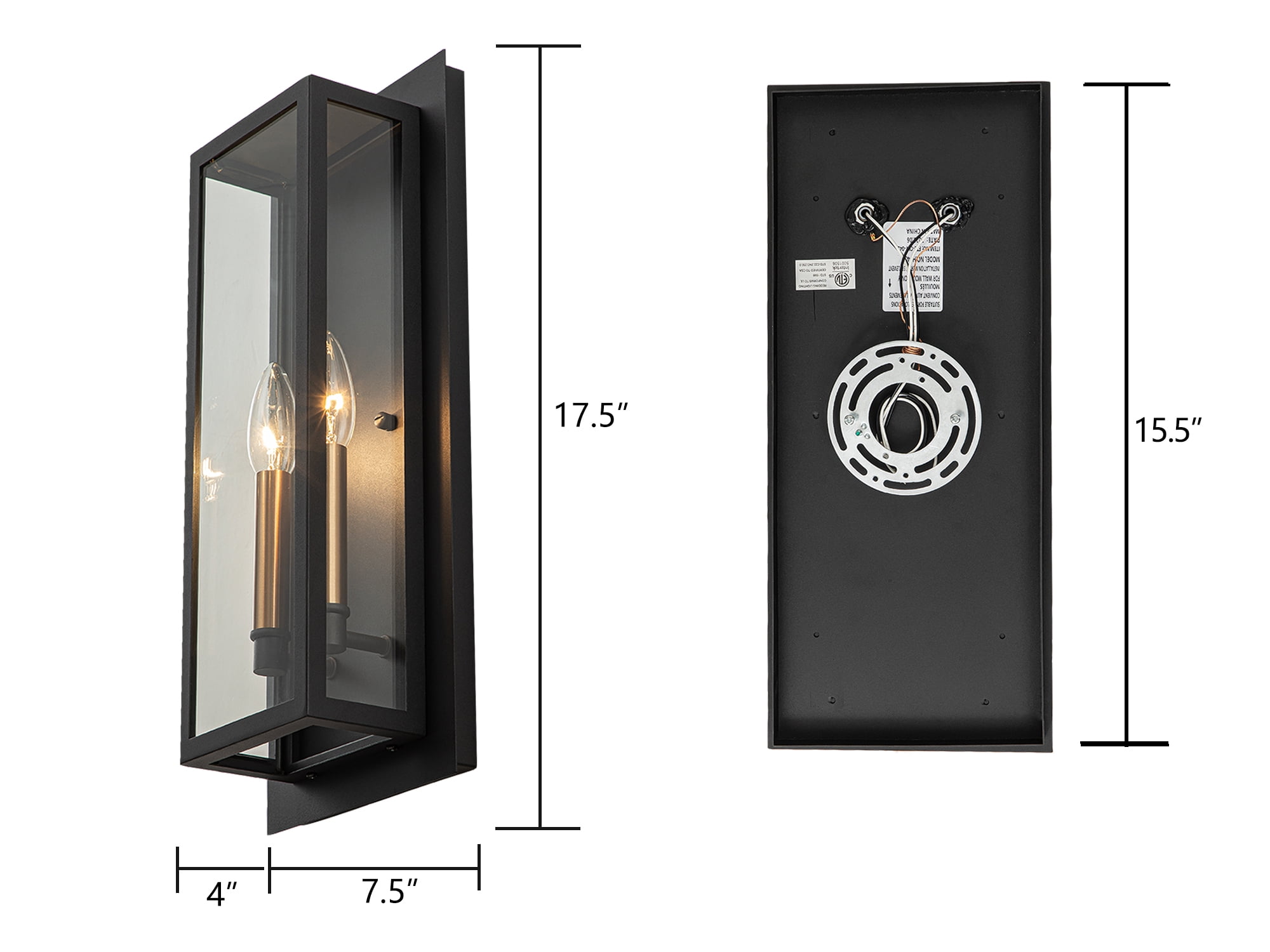 2-Light Modern outdoor wall sconce